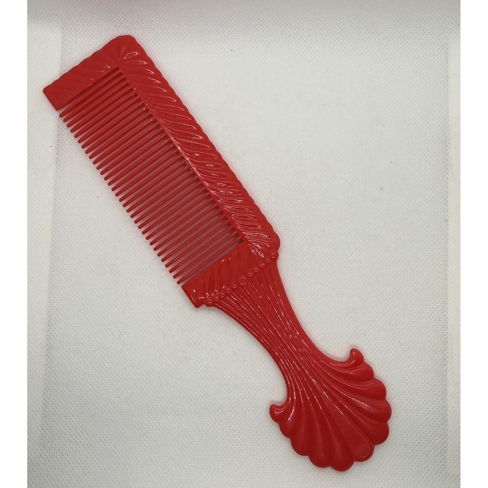 Vintage 1980 Freelance Super Comb 9.5" Red Fan Thick Durable Rare Stamped
